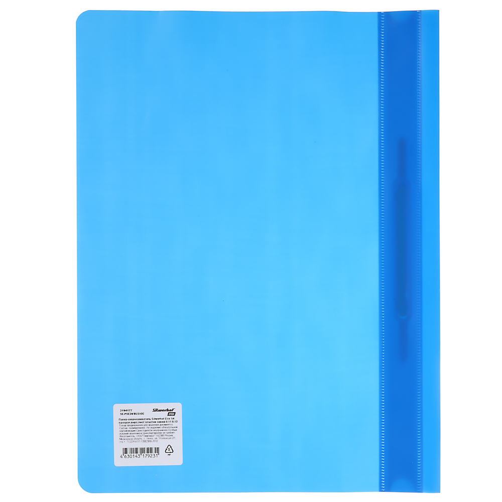 Папка-скоросшиватель с прозрачным верхним листом, Silwerhof Eco, А4, до 100 листов, 130 мкм, cиний, арт.№ 532-076