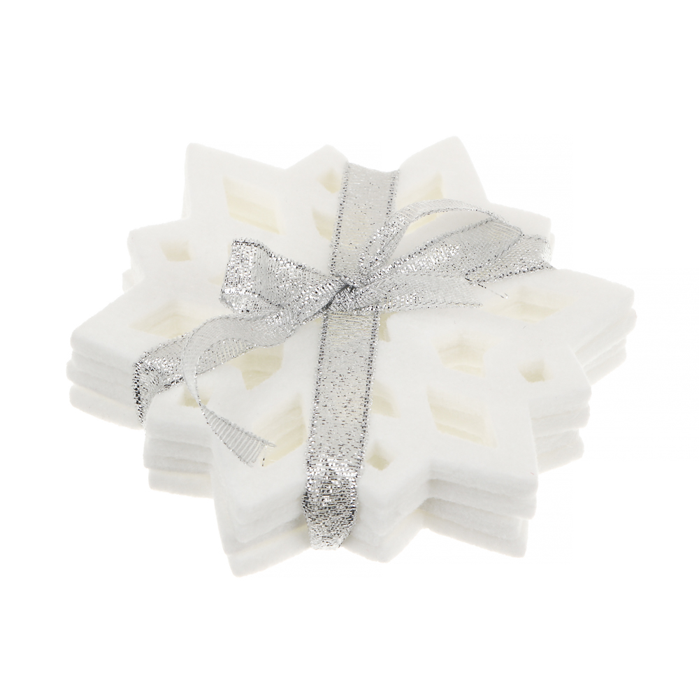 PROVANCE Ноэль Подставка фетровая 4шт, 10см, 100% полиэстер, белый, арт.№ 492-177