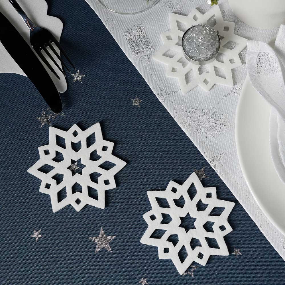 PROVANCE Ноэль Подставка фетровая 4шт, 10см, 100% полиэстер, белый, арт.№ 492-177