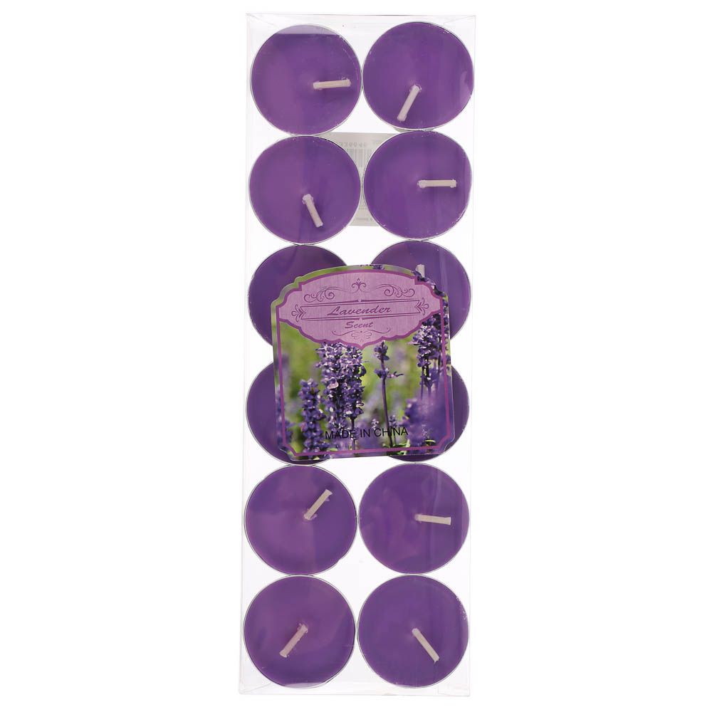 Набор ароматизированных свечей в капсулах 12шт, металл, парафин, 3 цвета, арт.№ 508-463