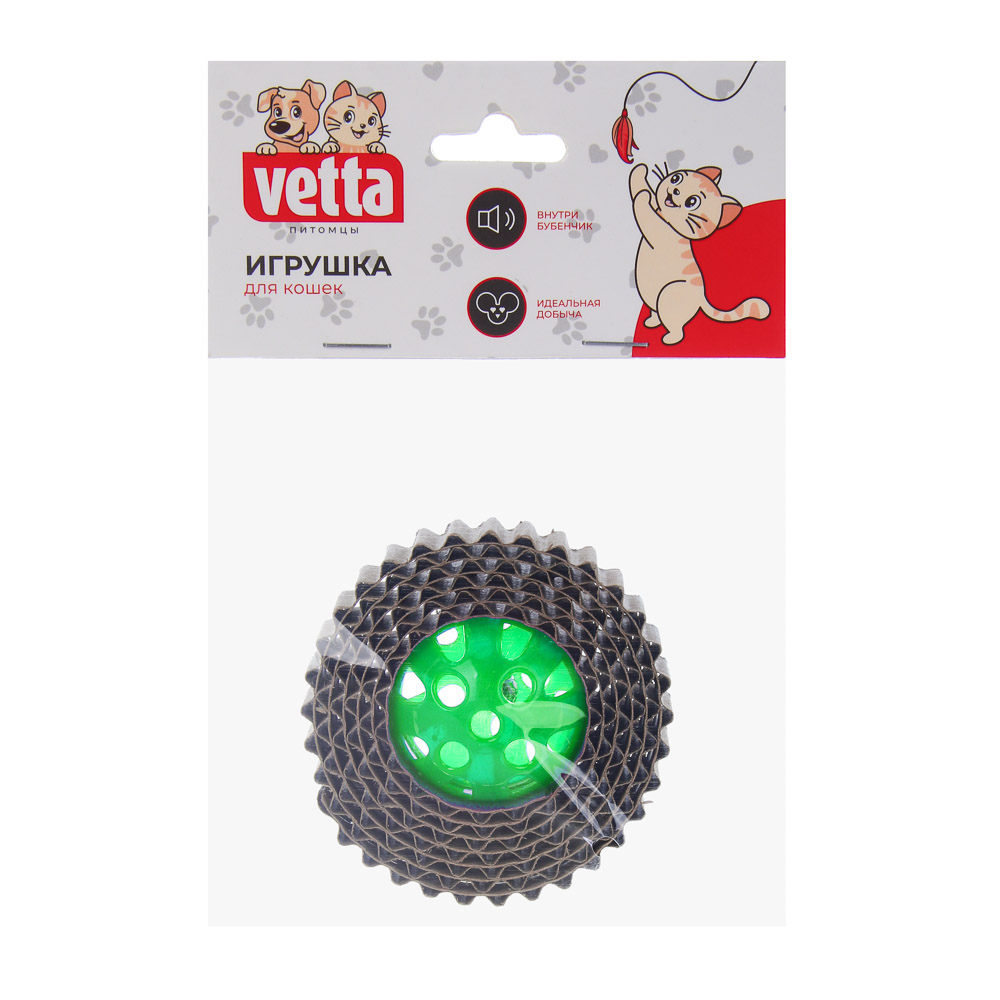 Игрушка для кошек тм VETTA, Сатурн, картон, пластик, 8см, арт.№ 273-525