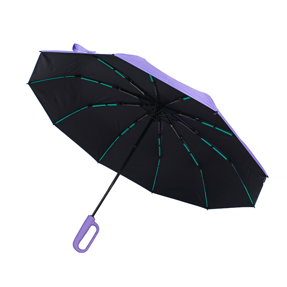 Зонт автомат, d104 см, 10 спиц, тройные спицы, антиветер, ручка-карабин, металл, п/э, UF, 4 цвета, арт.№ 302-411