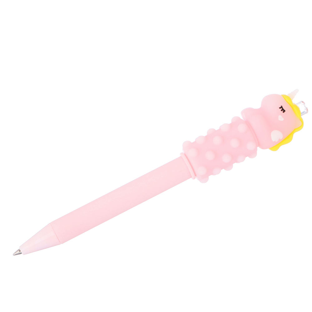 ClipStudio Ручка-массажер гелевая синяя,наконечник в форме единорога,3 цв. корпуса,14,7 см, пластик, арт.№ 591-186