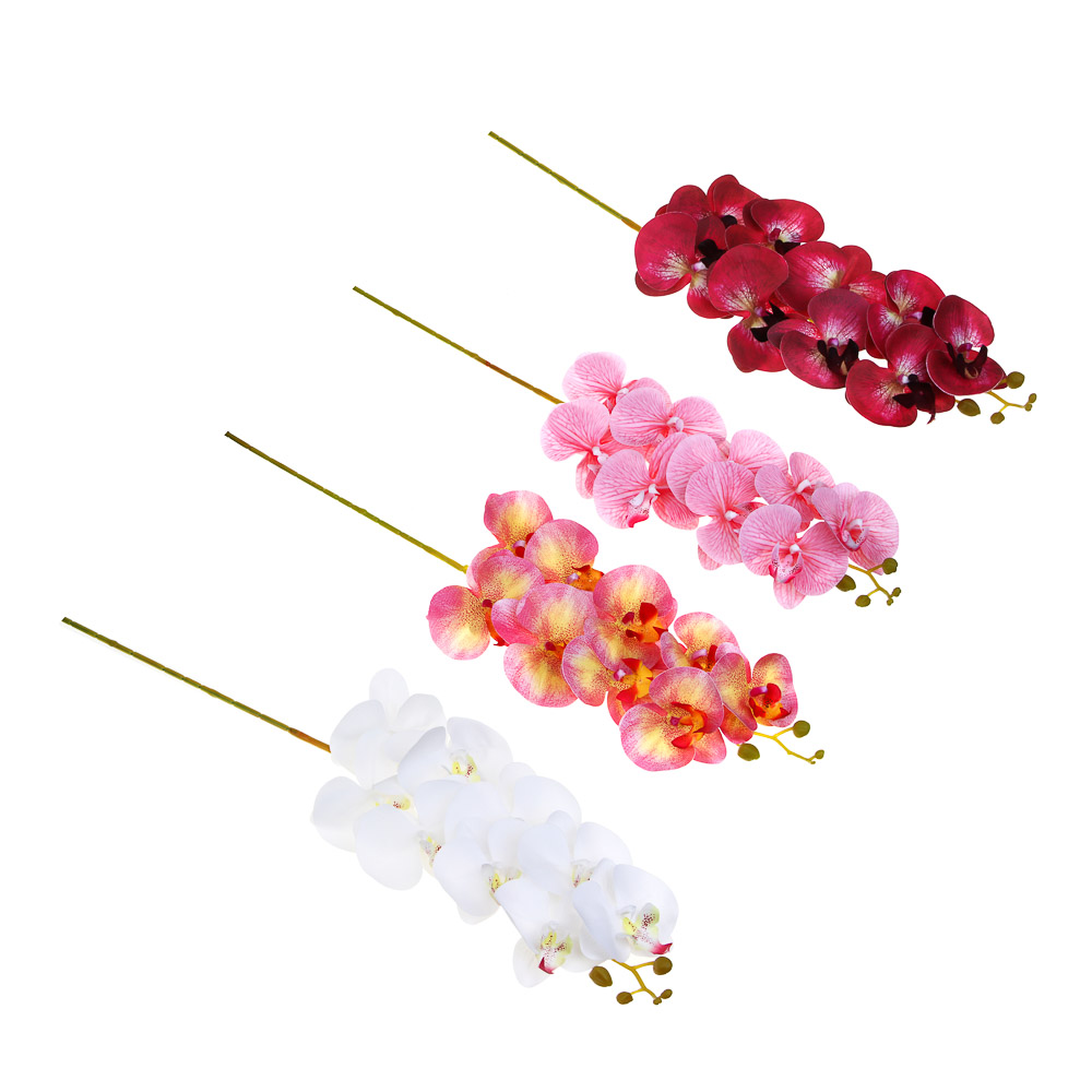 LADECOR Цветок искусственный орхидея, 90 см, ткань, пластик, железная проволока, 4 цвета, арт.№ 535-210