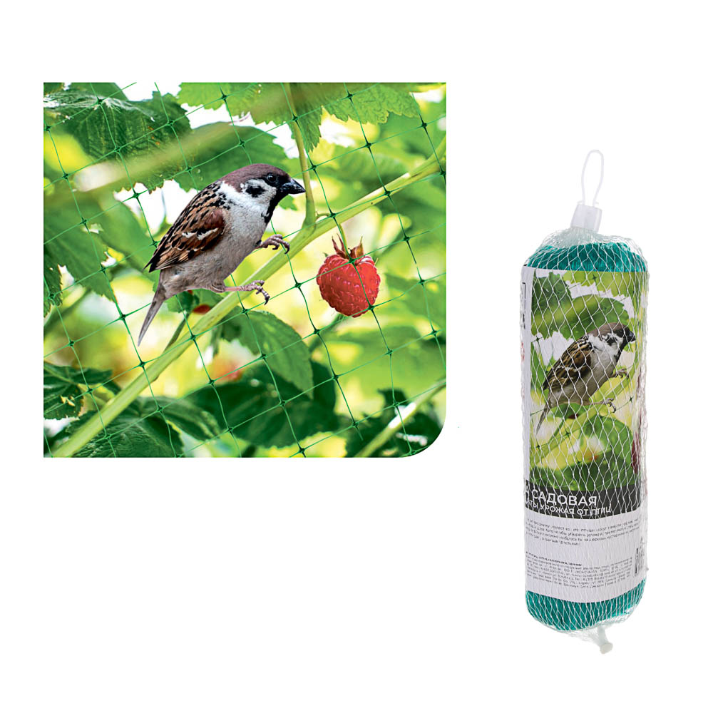 Сетка для защиты урожая от птиц тм INBLOOM, 4х5м, полиэтилен, зеленая, арт.№ 165-014