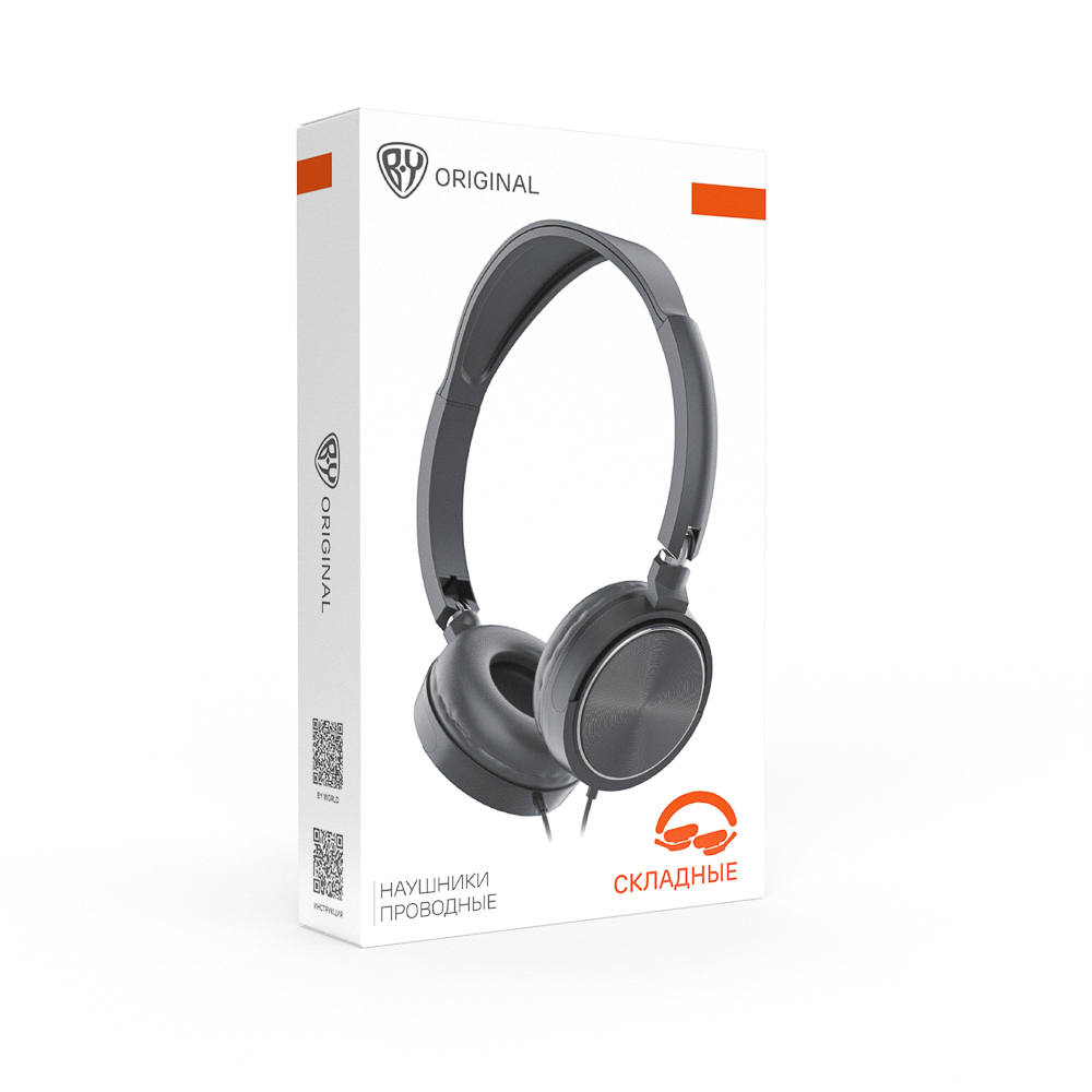 Наушники проводные накладные FORZA SonicWave, поворотные, пластик, кабель 120 см, чёрный, арт.№ 410-104