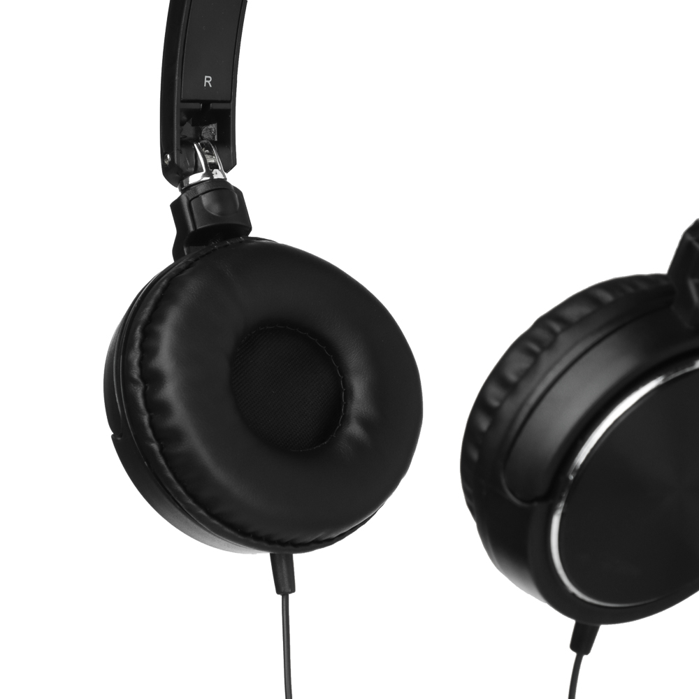 Наушники проводные накладные FORZA SonicWave, поворотные, пластик, кабель 120 см, чёрный, арт.№ 410-104