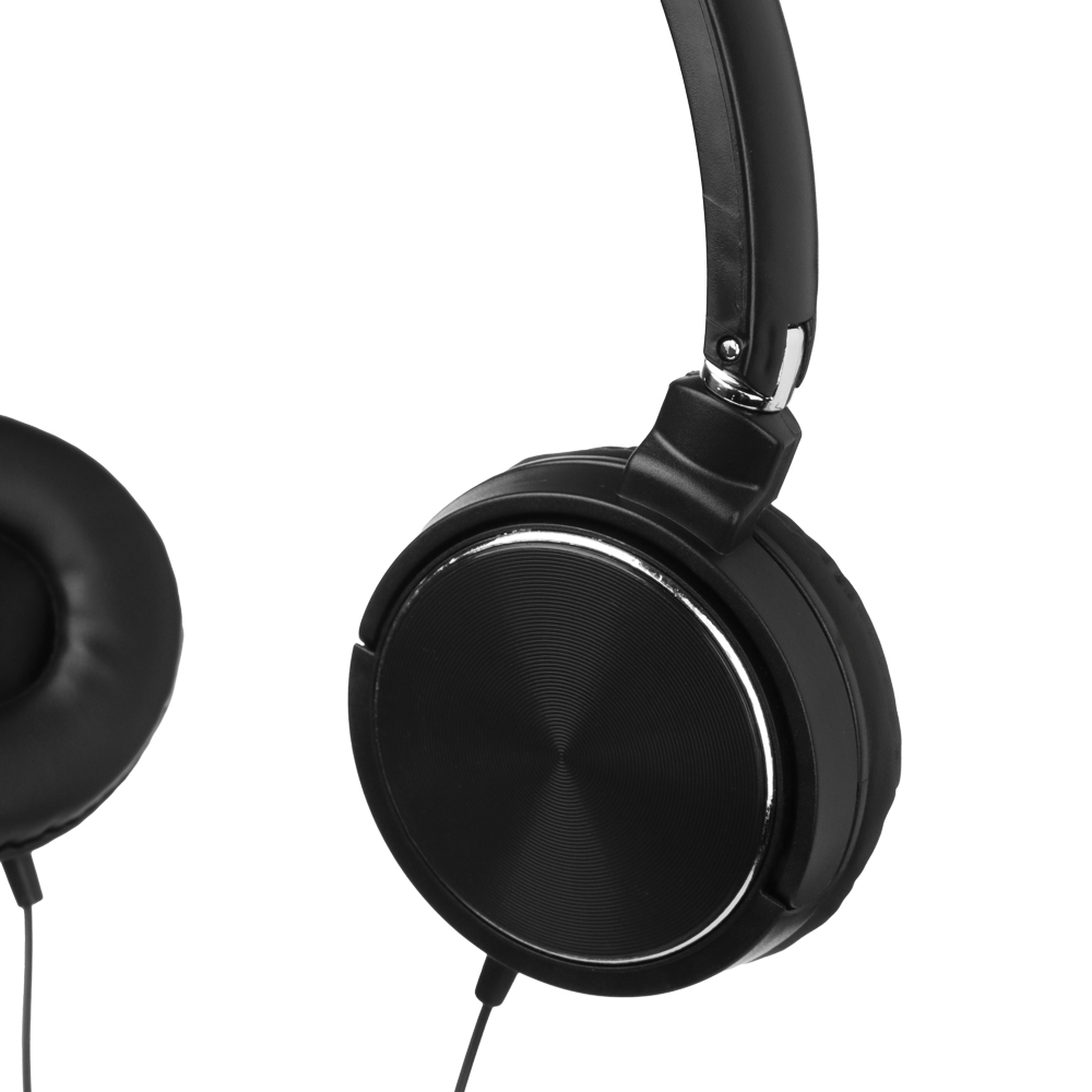 Наушники проводные накладные FORZA SonicWave, поворотные, пластик, кабель 120 см, чёрный, арт.№ 410-104