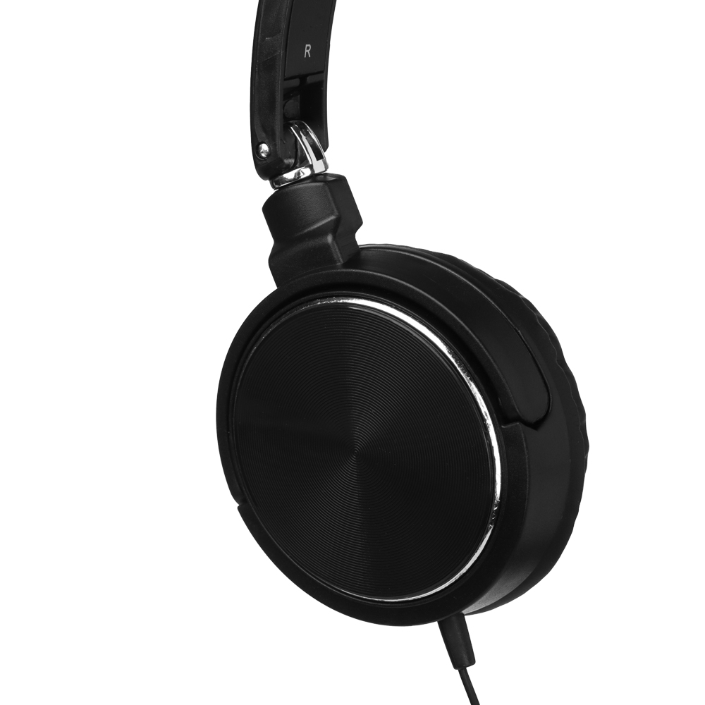 Наушники проводные накладные FORZA SonicWave, поворотные, пластик, кабель 120 см, чёрный, арт.№ 410-104