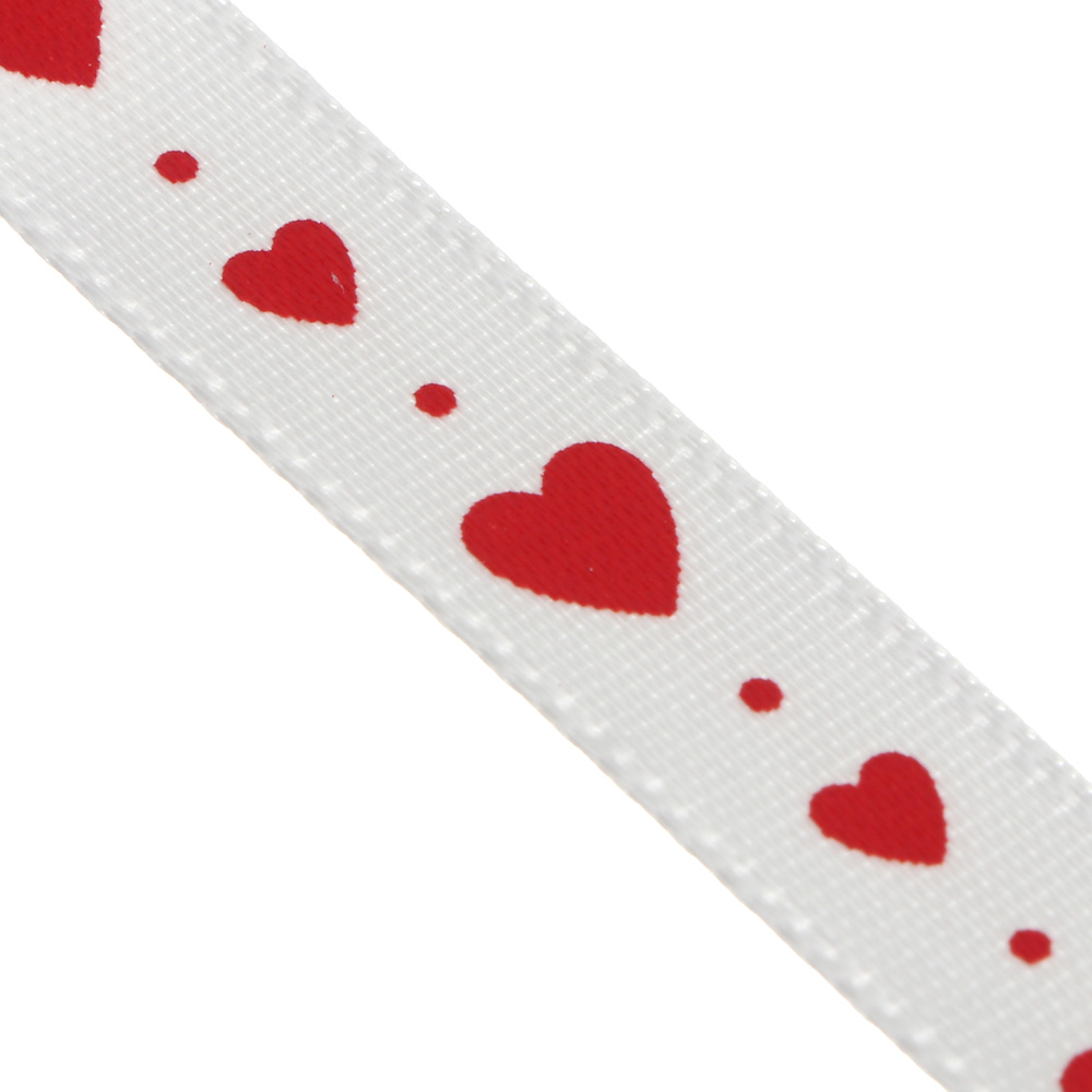 Лента для подарков тм Fntastic "Сердечки", 1 см x 3 м, полиэстер, арт.№ 505-169