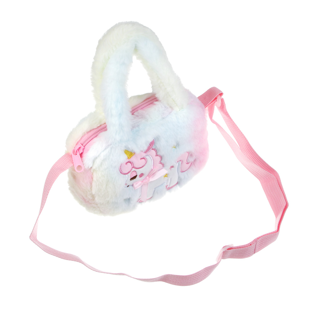 Сумка детская мягкая "Единорожка", полиэстер, тм ИГРОЛЕНД, 17х12 см, арт.№ C46-004