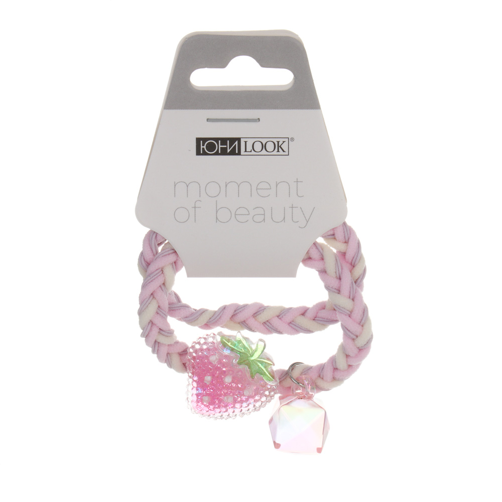 ЮНИLOOK Резинки для волос 2шт, d5,5см, полиэстер, акрил, 6 дизайнов, ACS25-18, арт.№ 321-398