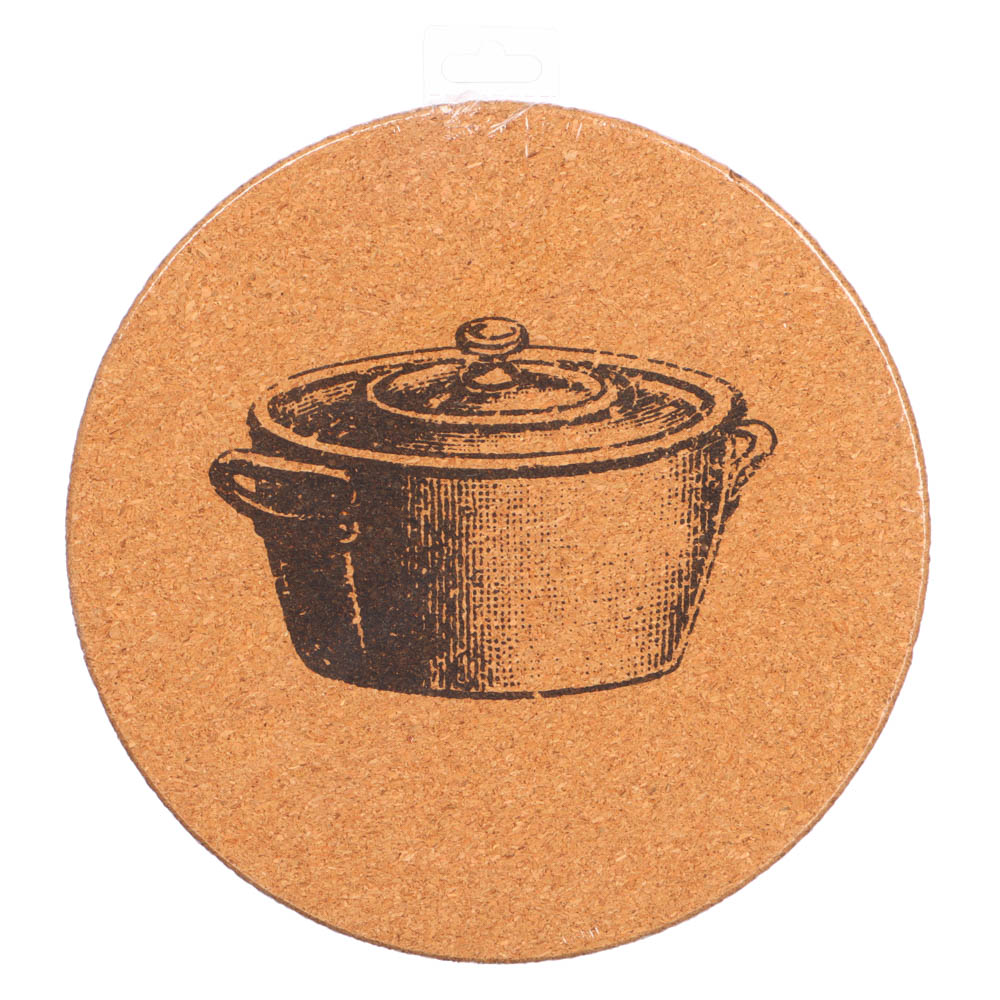 Подставка под горячее "Кастрюля", d19см, пробка, арт.№ 888-123