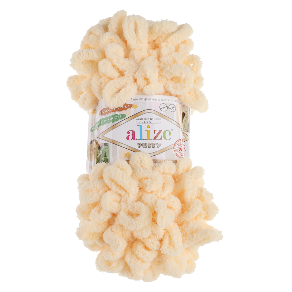 Пряжа Puffy/Ализе 100г/9,5м 100% Микрополиэстер (742-ванильный), арт.№ 308-417
