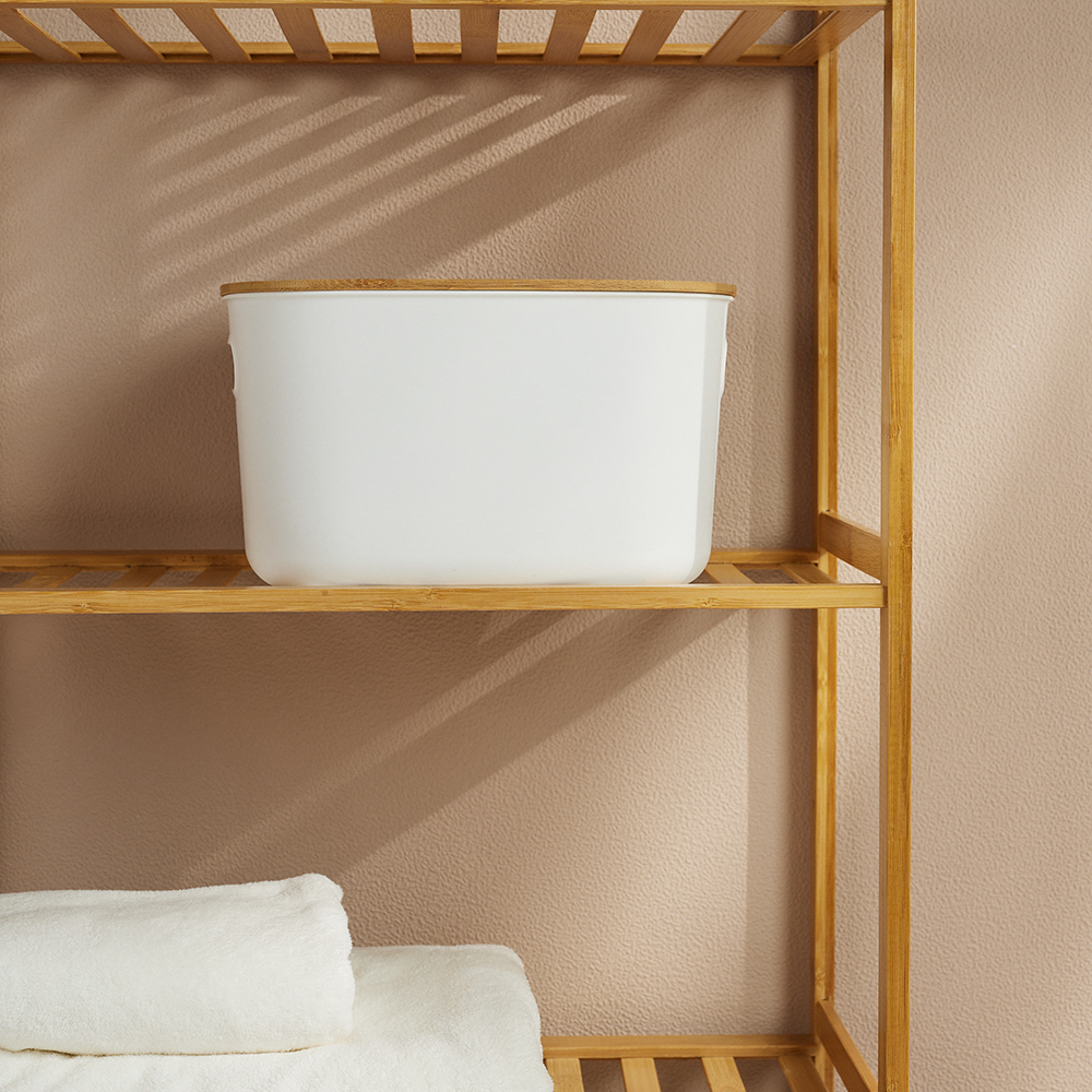 VETTA Корзина для хранения с бамбуковой крышкой "Токио", 27x22,5x15,5см, арт.№ 414-136