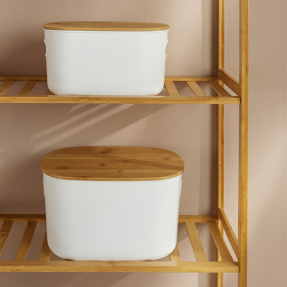 VETTA Корзина для хранения с бамбуковой крышкой "Токио", 27x22,5x15,5см, арт.№ 414-136