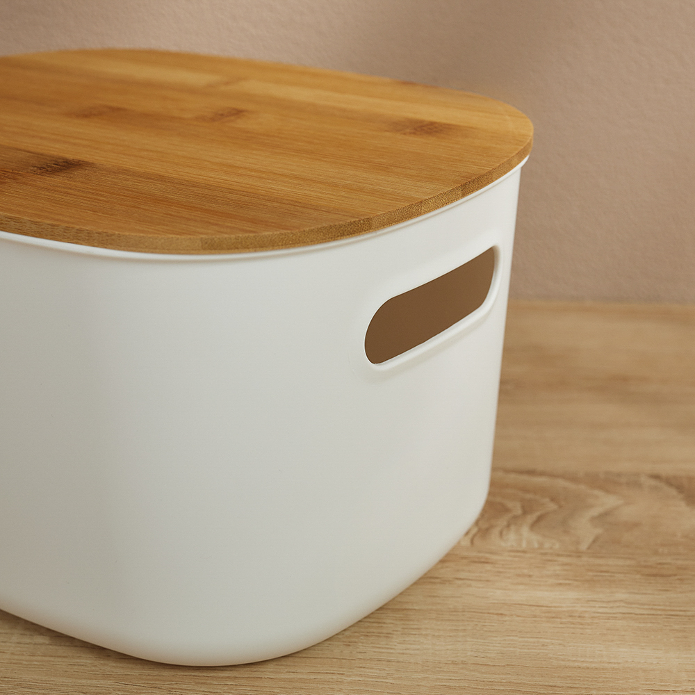 VETTA Корзина для хранения с бамбуковой крышкой "Токио", 27x22,5x15,5см, арт.№ 414-136