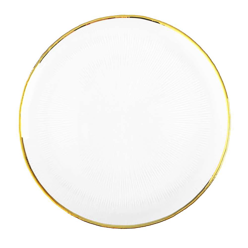 MILLIMI Тарелка подстановочная 26см, стекло, золотая отводка, арт.№ 820-664
