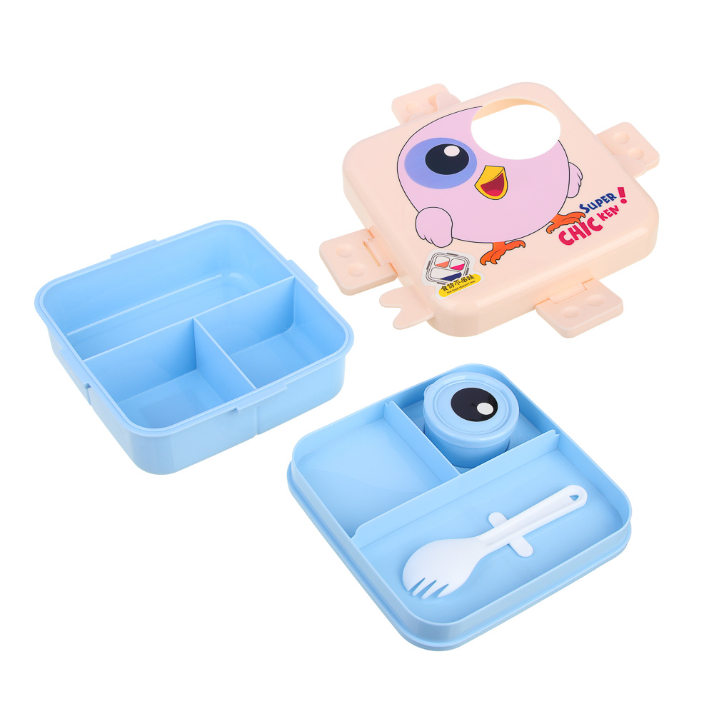 Ланчбокс, 1590мл+70мл, 23х19х9см, "Цыпа", полипропилен, арт.№ 829-228