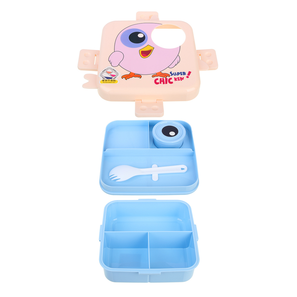 Ланчбокс, 1590мл+70мл, 23х19х9см, "Цыпа", полипропилен, арт.№ 829-228