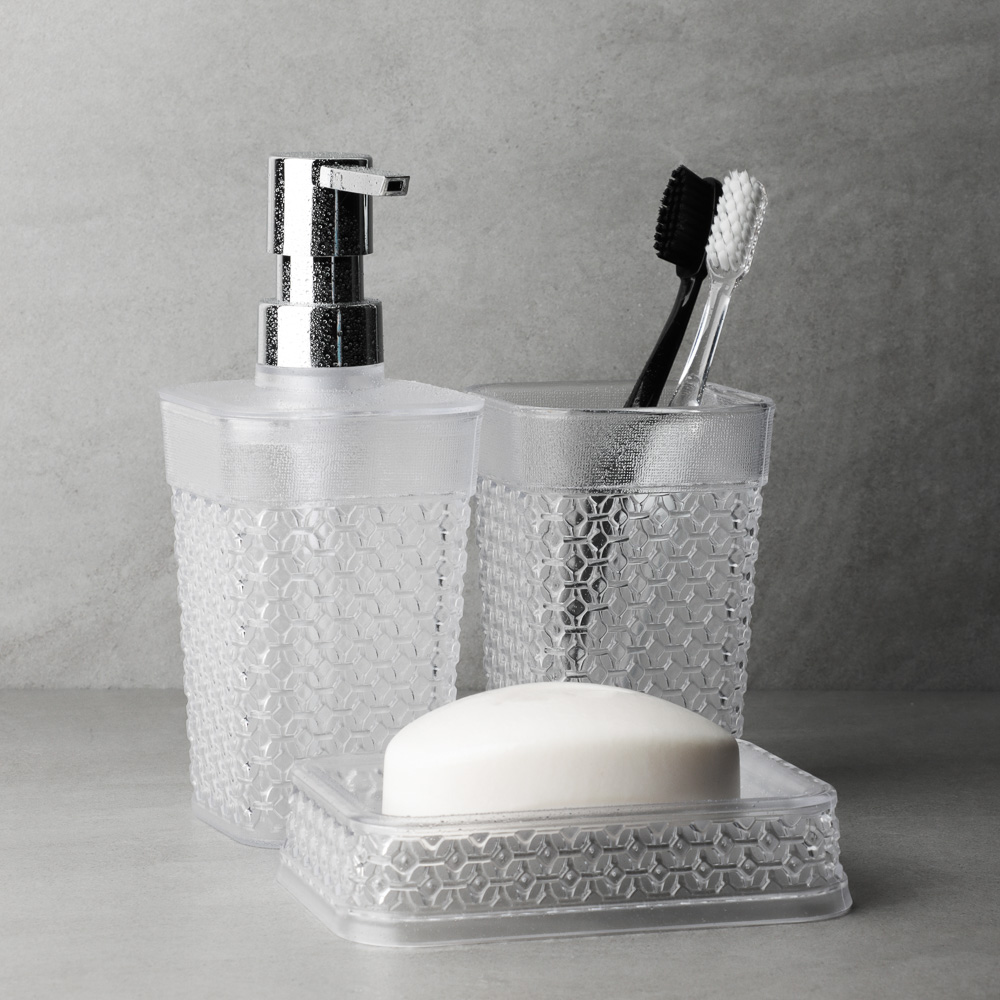 Стакан для ванной комнаты, горный хрусталь, пластик, арт.№ 463-205