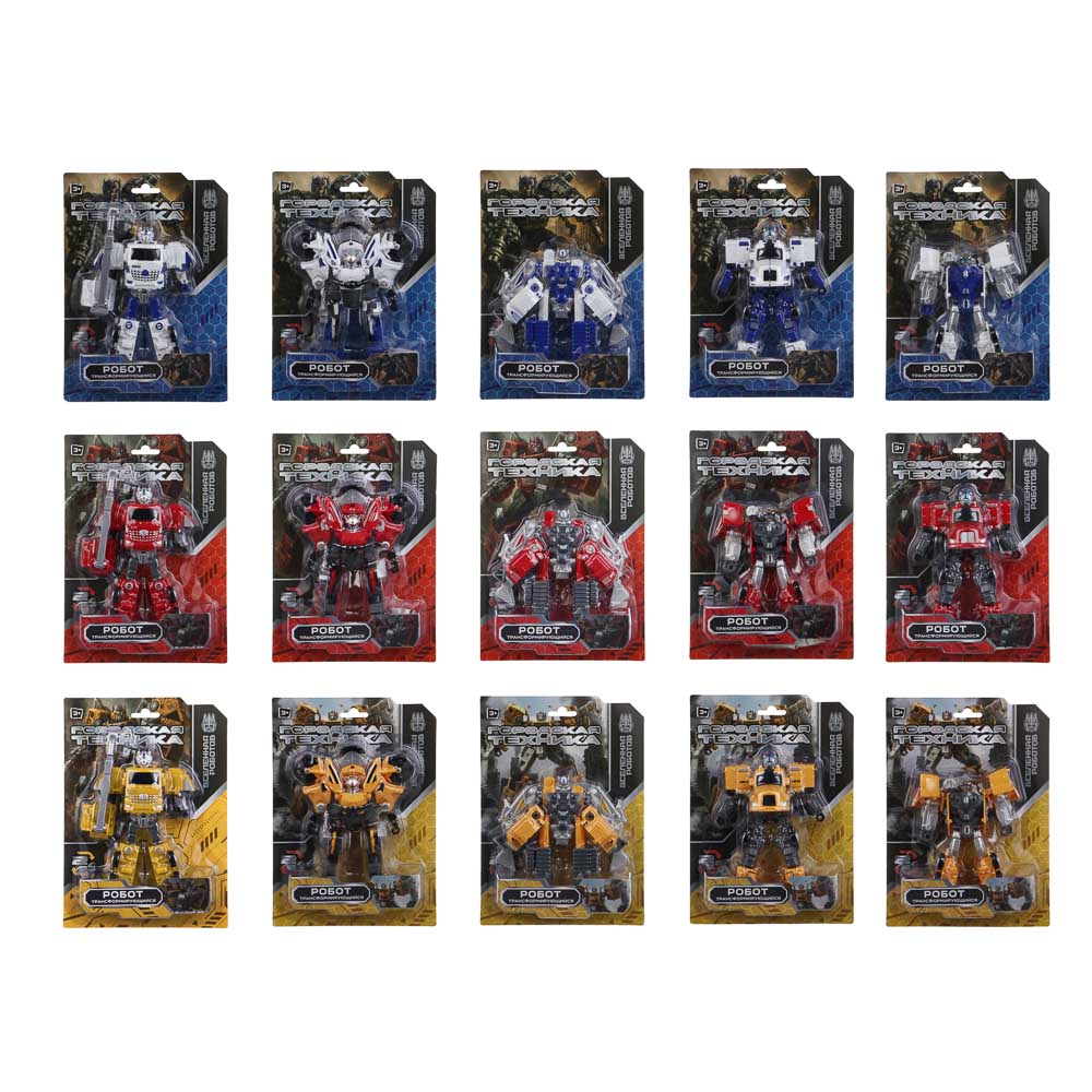 ИГРОЛЕНД Робот трансформирующийся "Городская техника", ABS, 15 дизайнов, 17,7х7х25 см, арт.№ 296-136