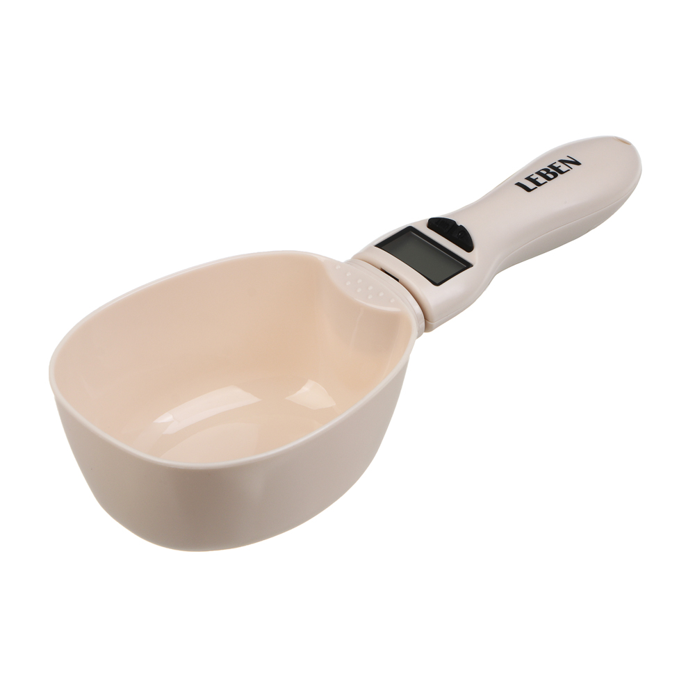 LEBEN Весы-ложка электронная, чаша 300мл, точность 1гр, LED дисплей, CR2032 (в компл.), арт.№ 268-066