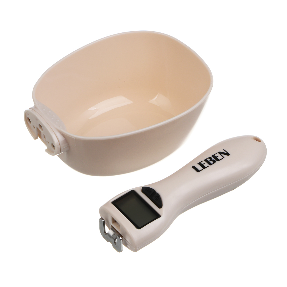 LEBEN Весы-ложка электронная, чаша 300мл, точность 1гр, LED дисплей, CR2032 (в компл.), арт.№ 268-066
