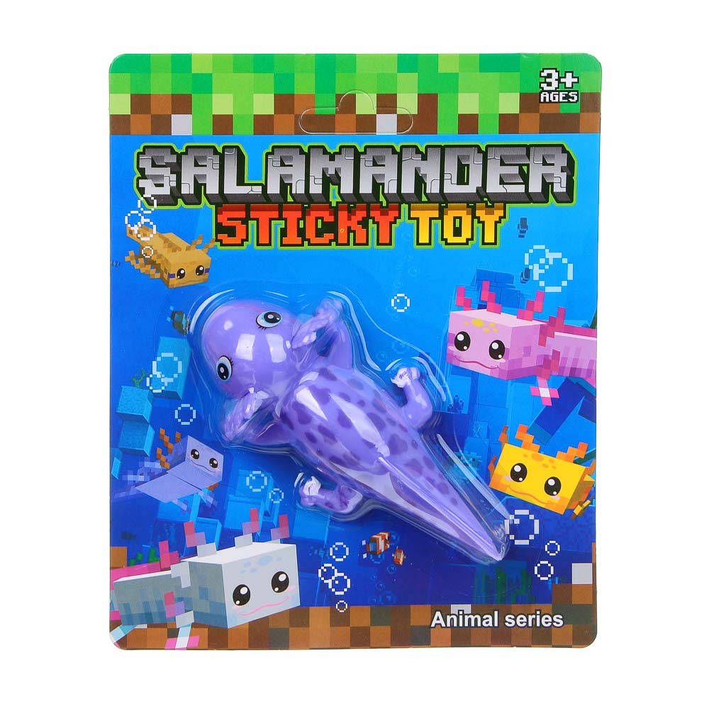 ИГРОЛЕНД Игрушка антистресс липкие лапки "Аксолотли", TPR, пластик, 17х3х14см, 5 дизайнов, арт.№ 295-280