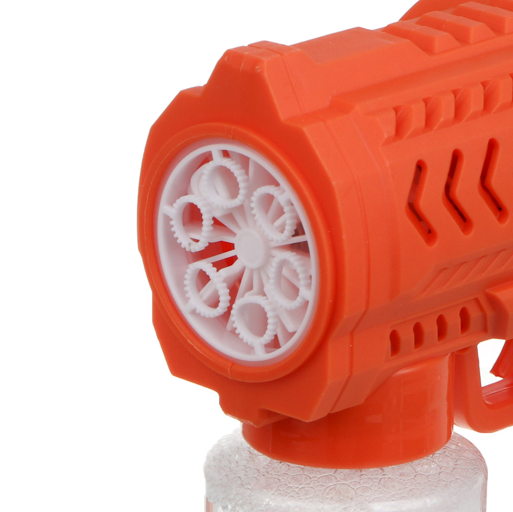 Пистолет для выдувания мыльных пузырей, ИГРОЛЕНД, PP, мыл. раствор 70 мл.,4хАА, арт.№ 460-046