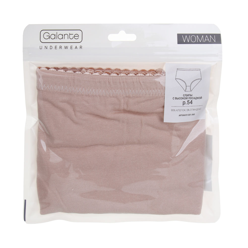 GALANTE Трусы женские макси с высокой талией, р.54, 95%хлопок, 5%спандекс, бежевый, НБ25-13, арт.№ 331-360