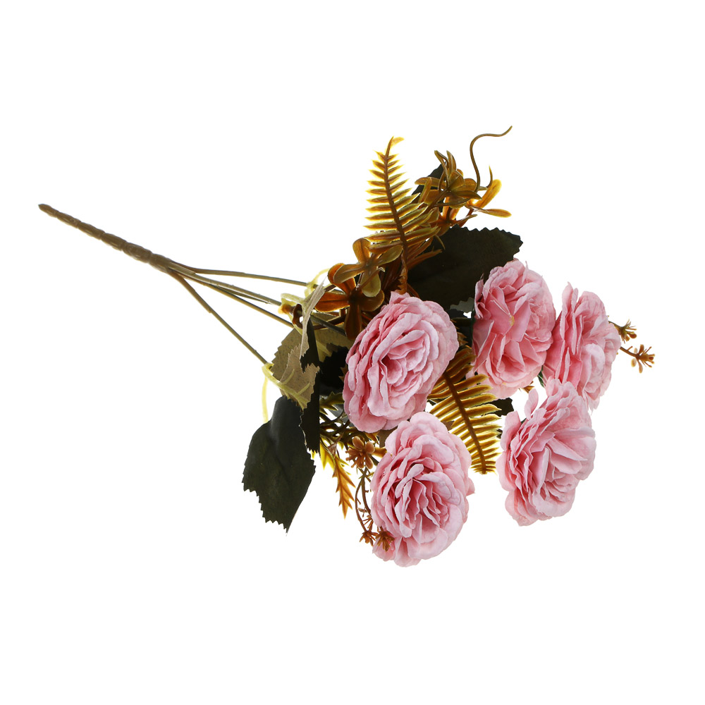 LADECOR Букет искусственных цветов, розы, 30 см, пластик, ткань, проволока, 4 цвета, арт.№ 426-005