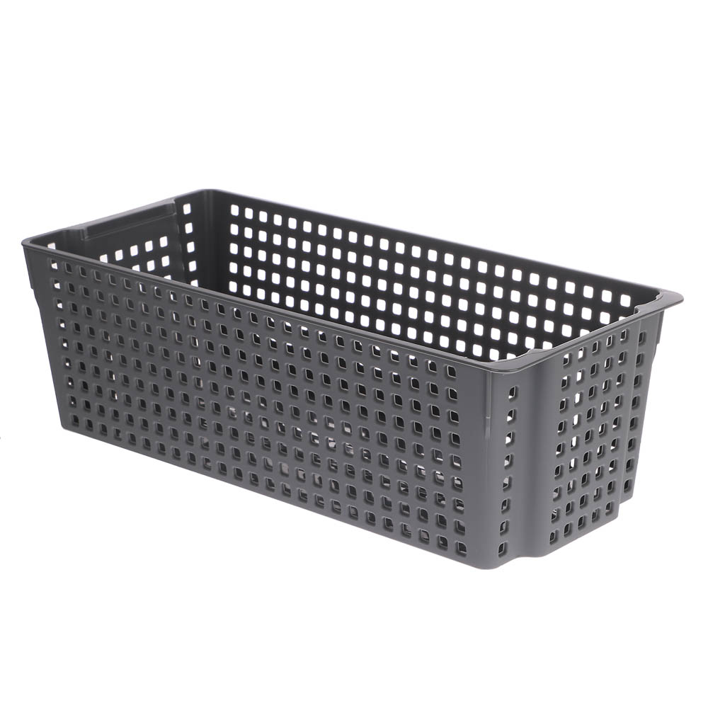 Корзинка Лофт прямоугольная 3л 297х130х96 мм белый, серый, арт.№ 457-852