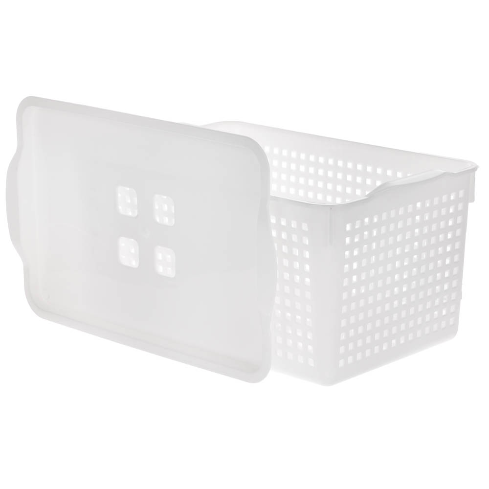 Корзинка Лофт 5,3л 295х185х145мм с крышкой белый, серый, арт.№ 457-853