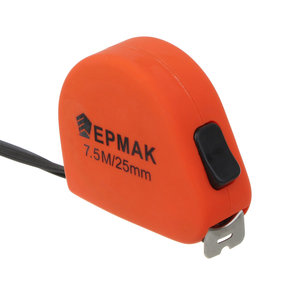 ЕРМАК Рулетка "СОФТ-ТАЧ", 7,5м х 25мм, одинарный зацеп, корпус PP, арт.№ 658-733