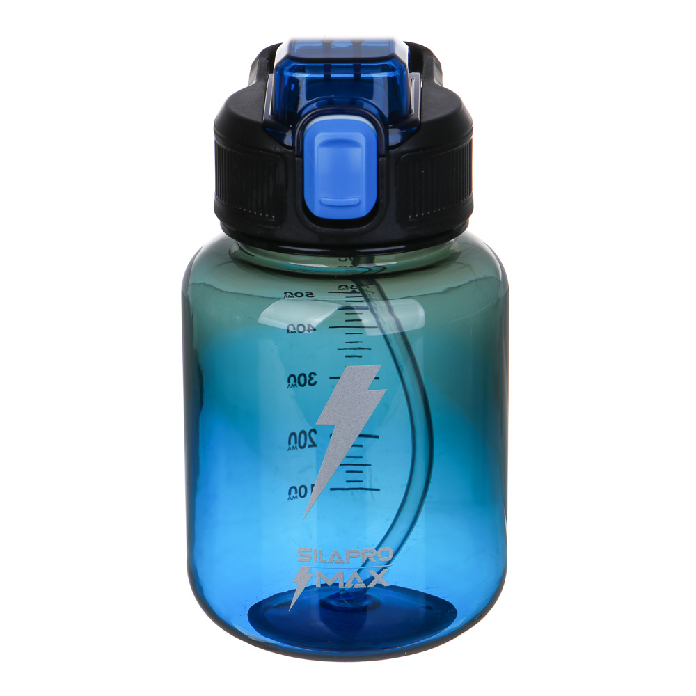 SILAPRO Max Бутылка для воды, 16х9см, 630мл, синий, PC, PP, ABS, силикон, арт.№ 088-119