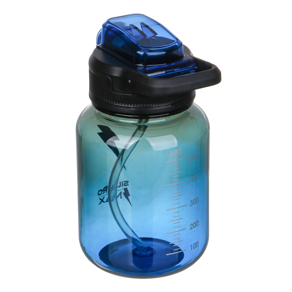 SILAPRO Max Бутылка для воды, 16х9см, 630мл, синий, PC, PP, ABS, силикон, арт.№ 088-119
