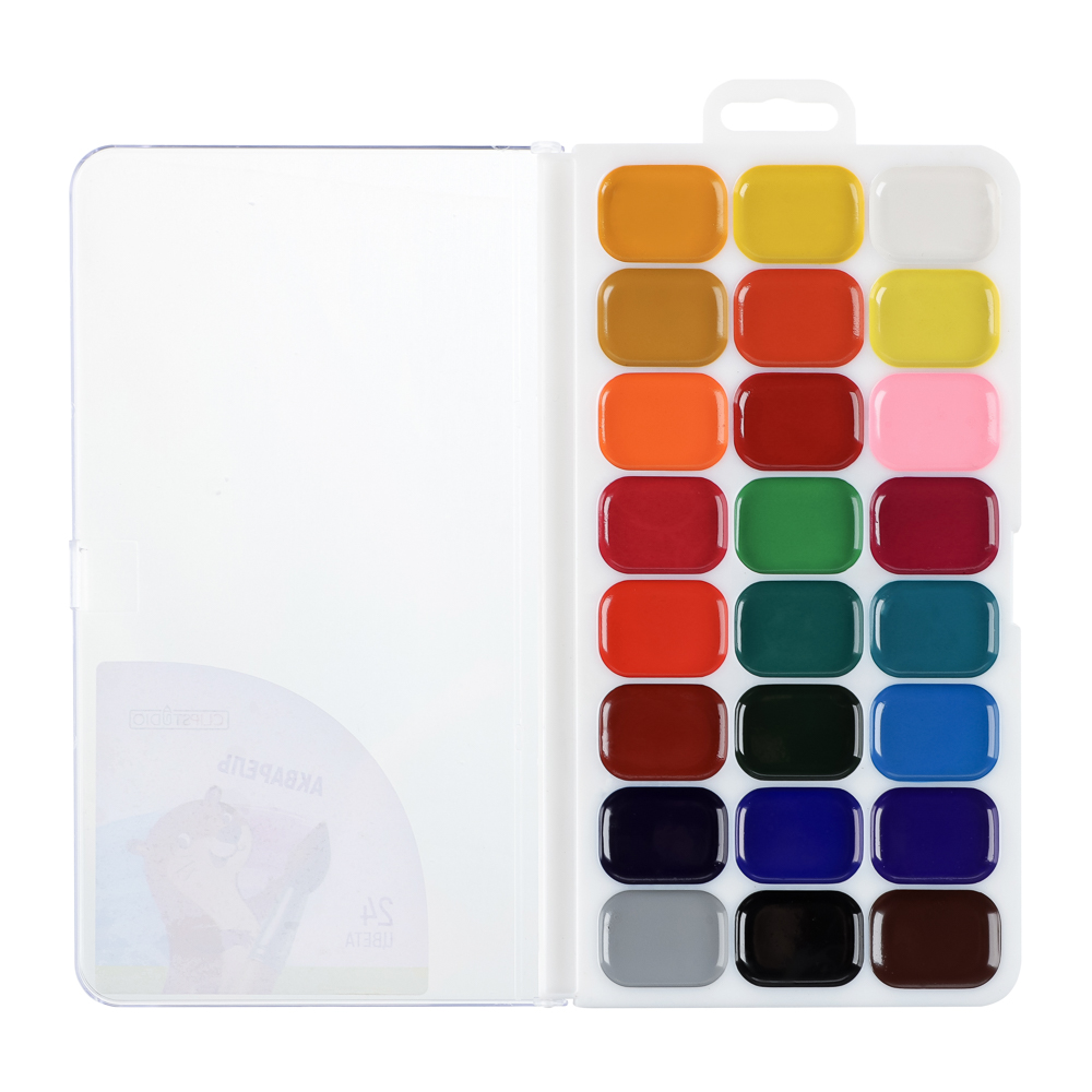 Акварель 24цв. ClipStudio без кисти, в пластиковой упаковке с европодвесом, арт.№ 231-109