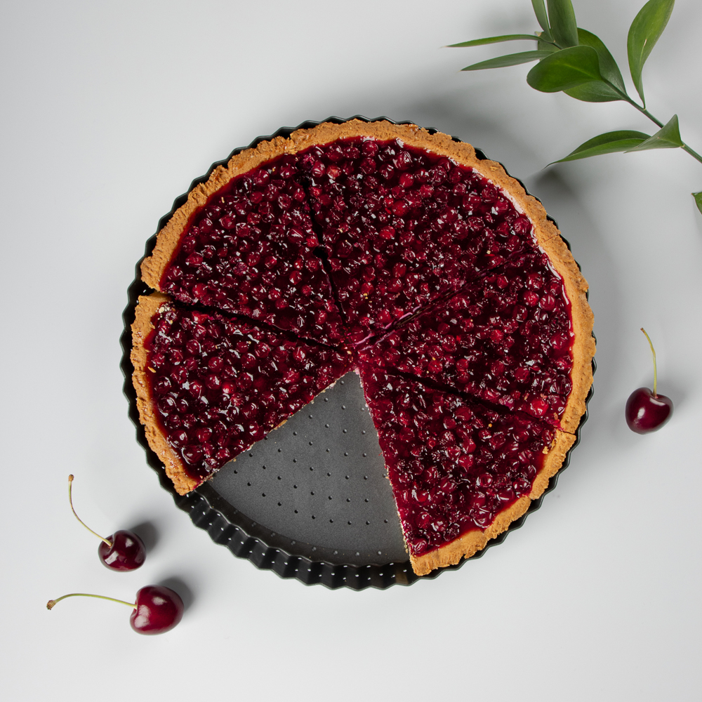 VETTA Форма для выпечки перфорированная 24x2,5см, съемное дно, угл.сталь, антипригарное покрытие, арт.№ 849-003