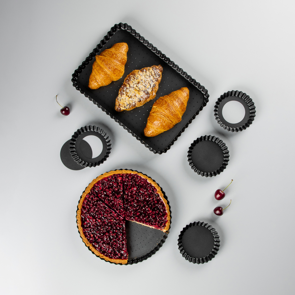 VETTA Форма для выпечки перфорированная 24x2,5см, съемное дно, угл.сталь, антипригарное покрытие, арт.№ 849-003