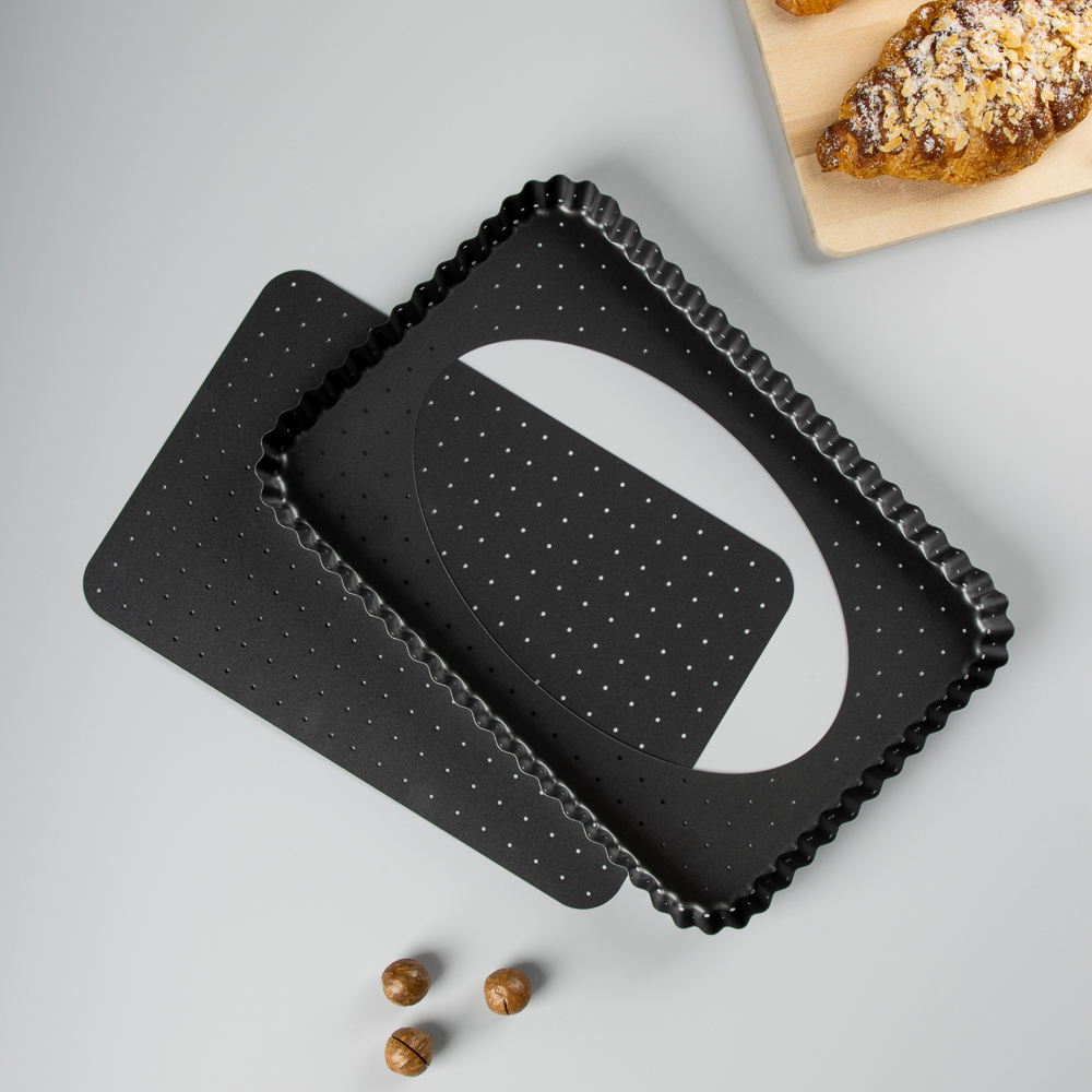 VETTA Форма для выпечки перфорированная 31x21х3см, съемное дно, угл.сталь, антипригарное покрытие, арт.№ 849-004