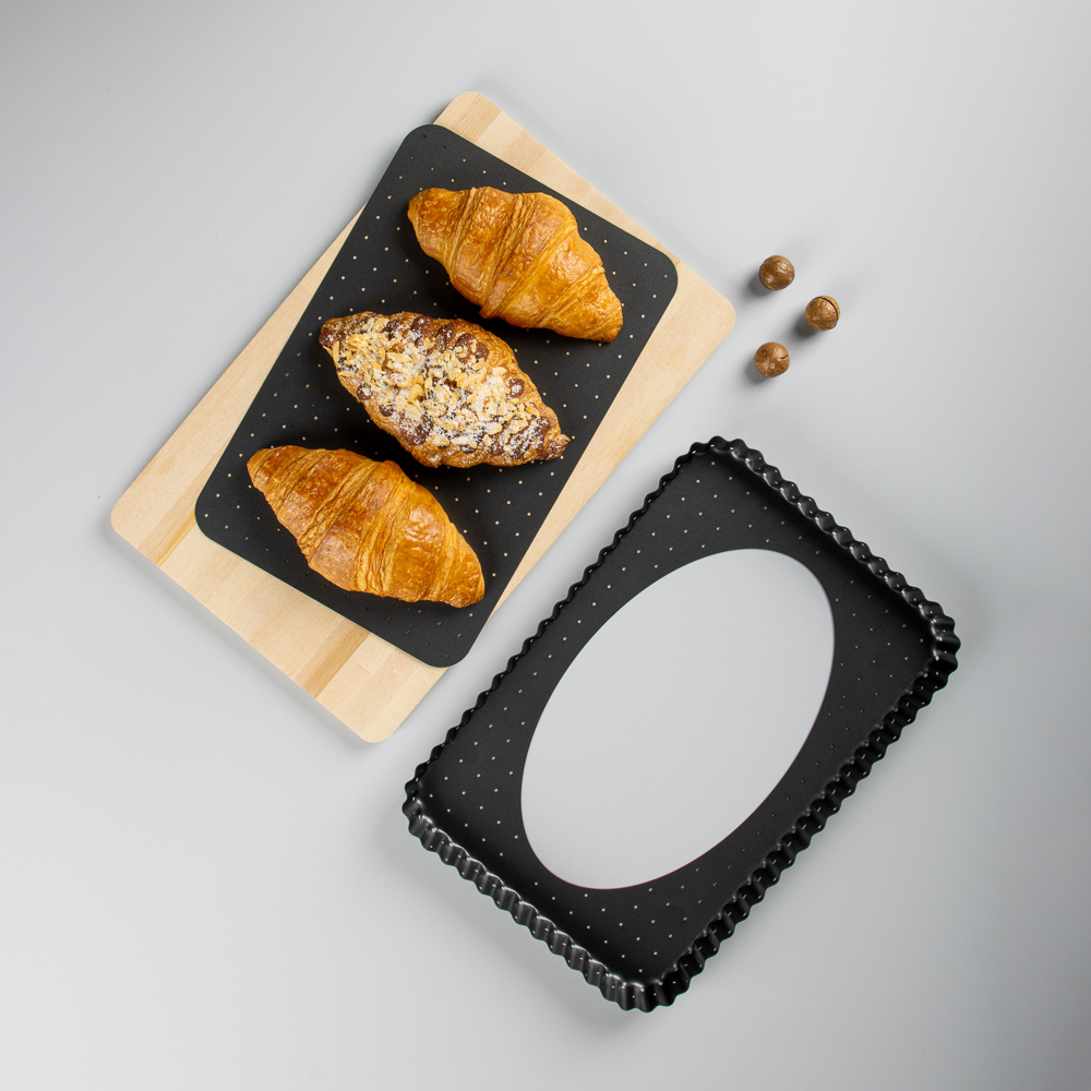 VETTA Форма для выпечки перфорированная 31x21х3см, съемное дно, угл.сталь, антипригарное покрытие, арт.№ 849-004