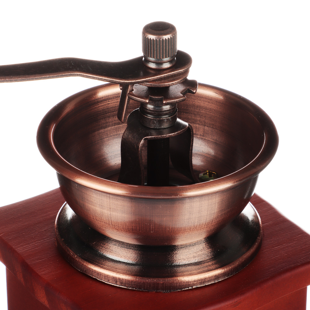 Кофемолка с деревянным основанием, металл, 10x10x17,5см, арт.№ 827-001