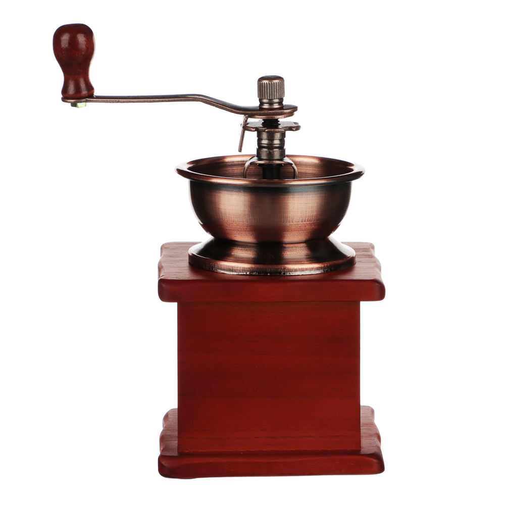 Кофемолка с деревянным основанием, металл, 10x10x17,5см, арт.№ 827-001