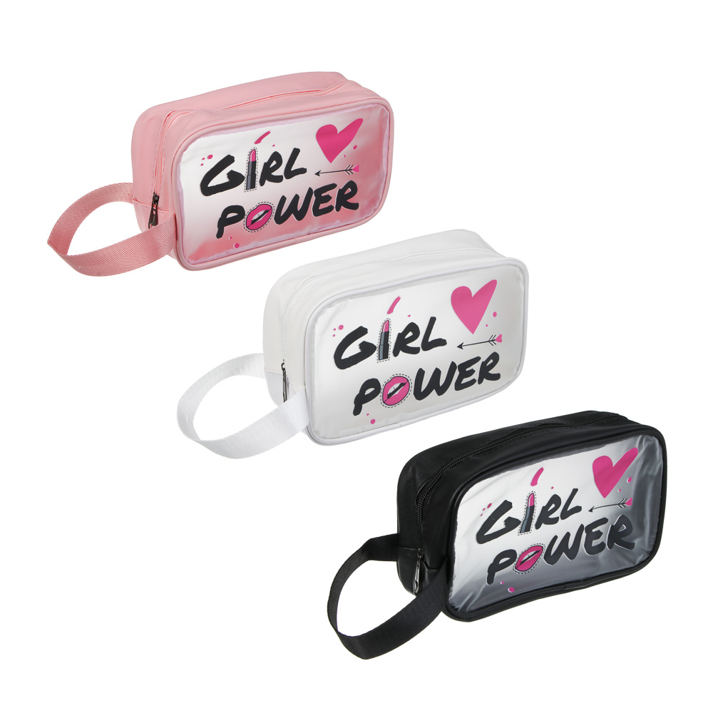 Косметичка банная с боковой ручкой тм ЮL Girl Power, ПУ, ПВХ, 21,5х12,5х8, 3 цвета, арт.№ 364-262