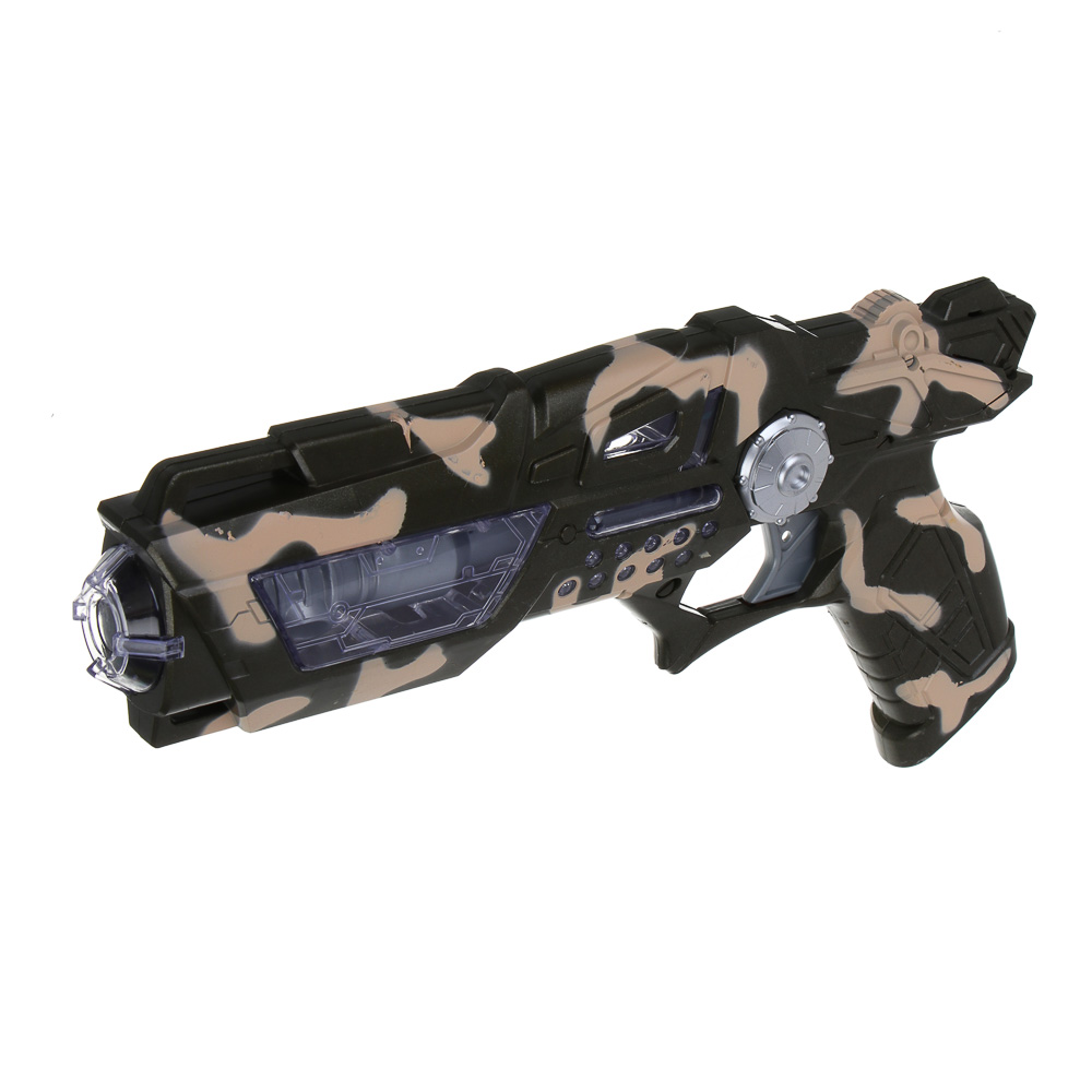 ИГРОЛЕНД Пистолет "Ночной штурм", свет, звук, вибрация, 3хАА, HIPS, 18х3,5х34 см , 2 дизайна, арт.№ 261-792