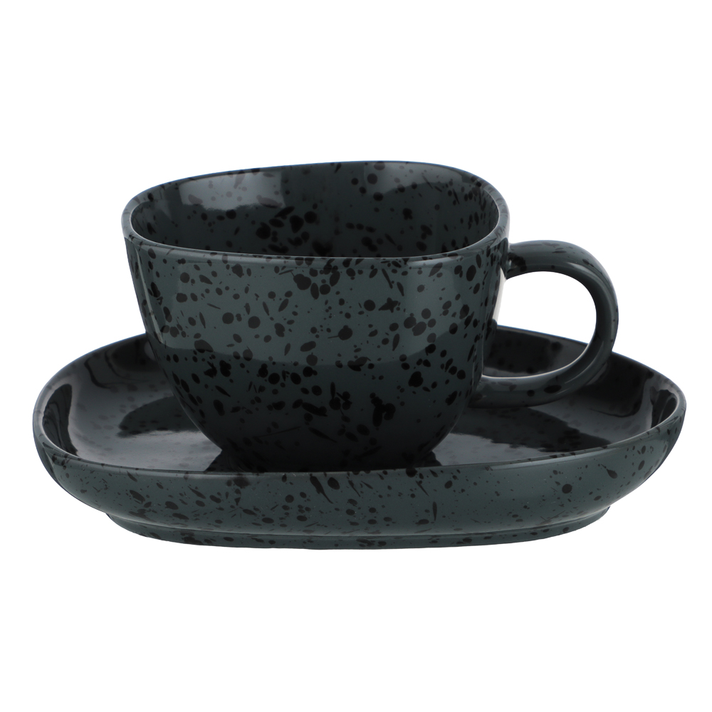 MILLIMI Оникс Набор чайный 2пр, 250мл, 15см, фарфор, арт.№ 816-056