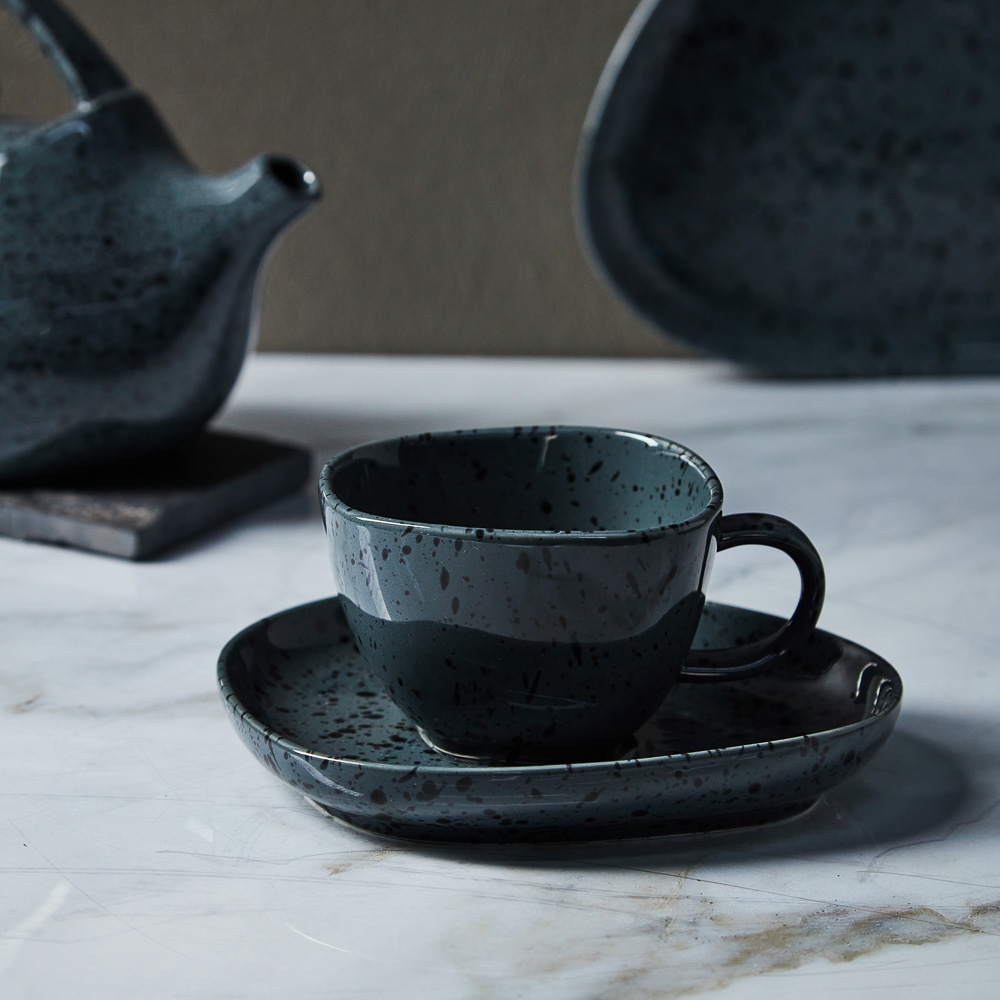 MILLIMI Оникс Набор чайный 2пр, 250мл, 15см, фарфор, арт.№ 816-056