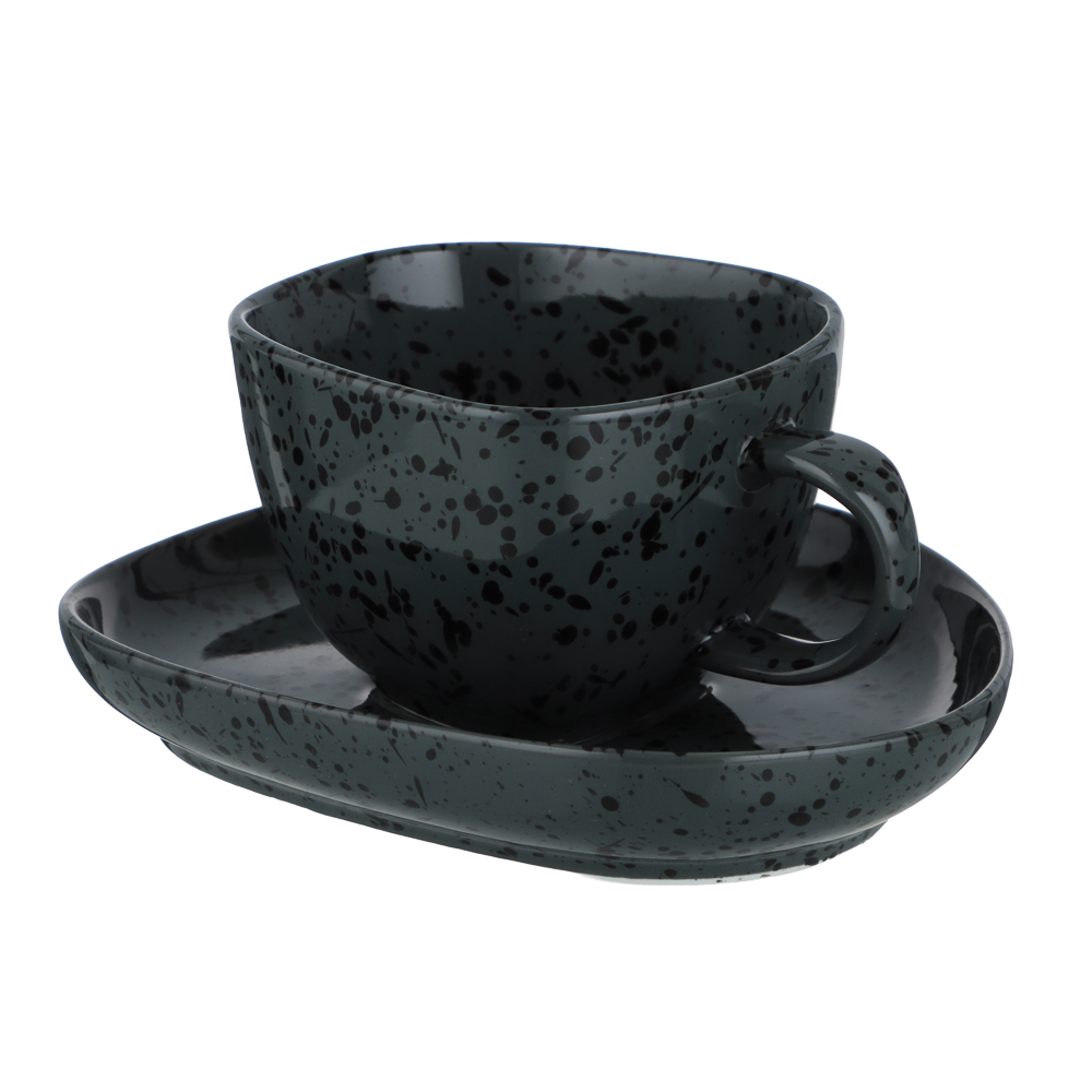 MILLIMI Оникс Набор чайный 2пр, 250мл, 15см, фарфор, арт.№ 816-056