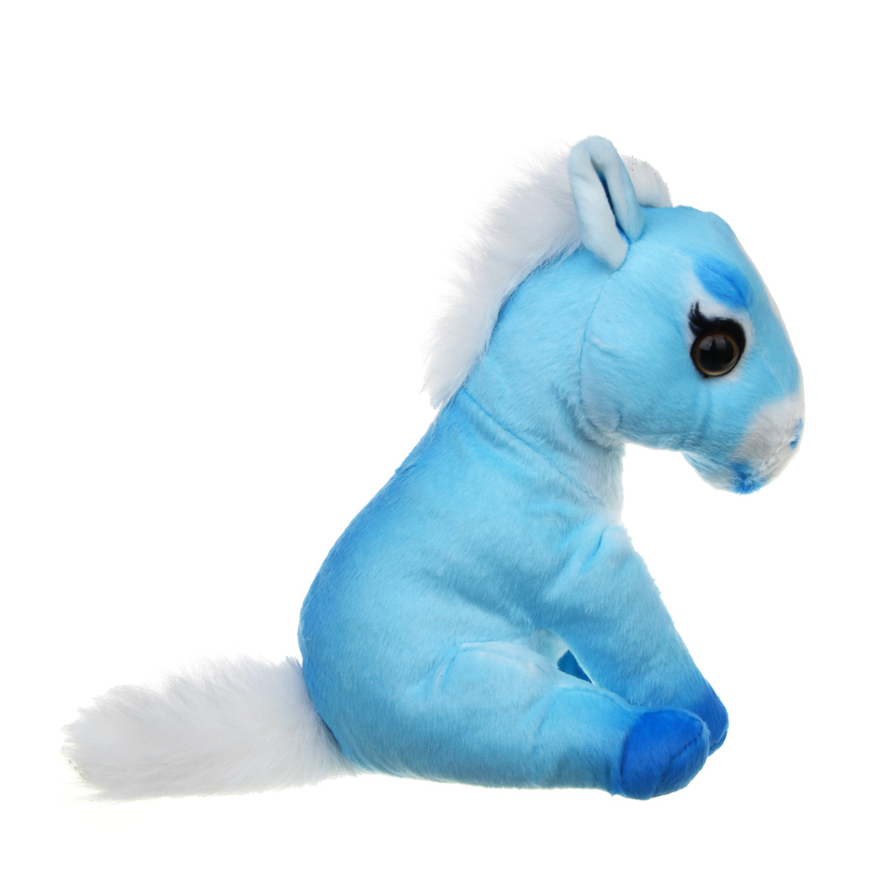 СНОУ БУМ Сувенир Лошадка 23x16x14см, голубой, полиэстер, арт.№ 394-546